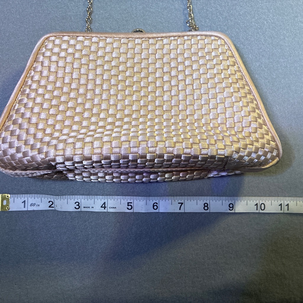 Satin Clutch Bag with Chain - Picture 4 of 8